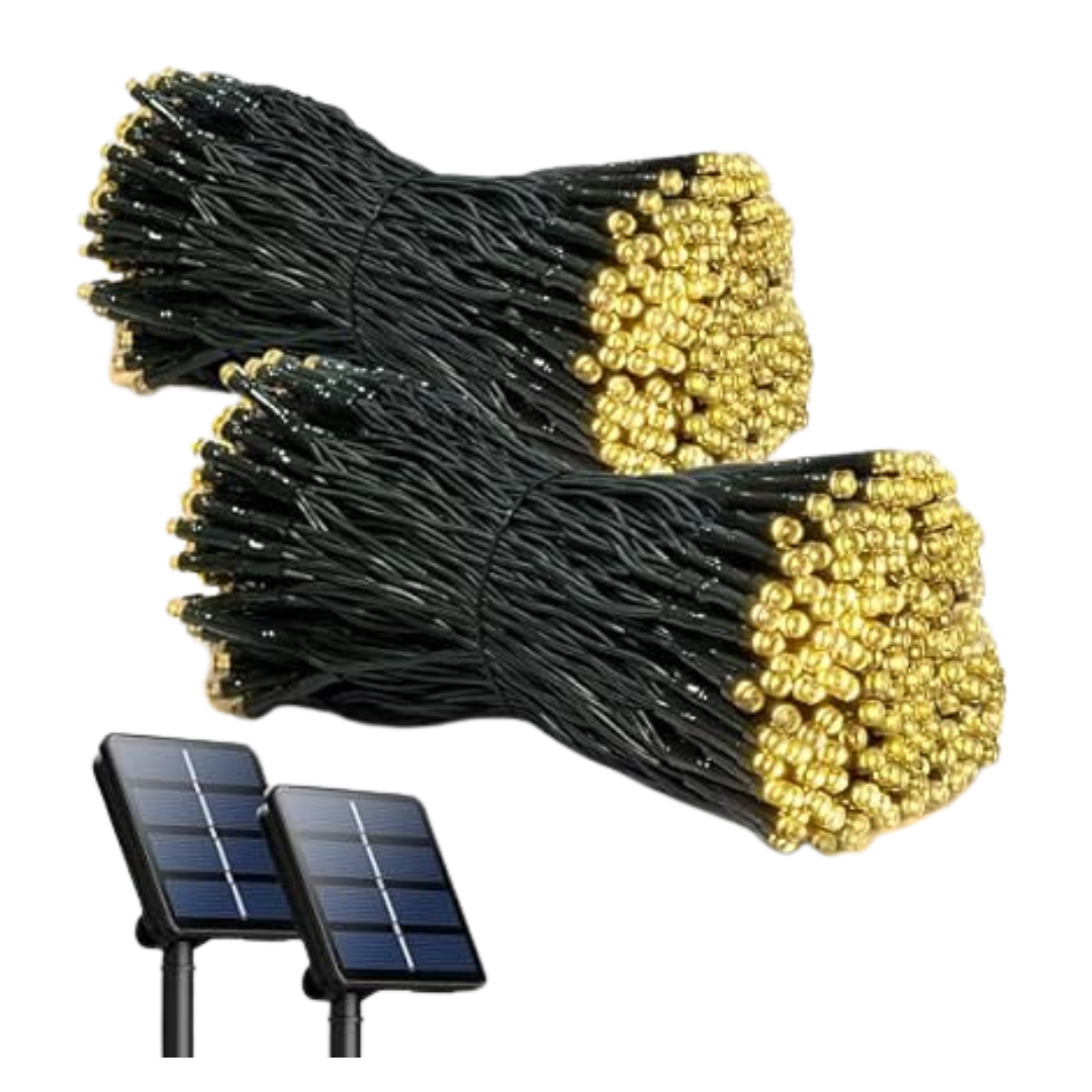 2-Pack 72ft 200 LED Extra-Long Solar Powered Lights