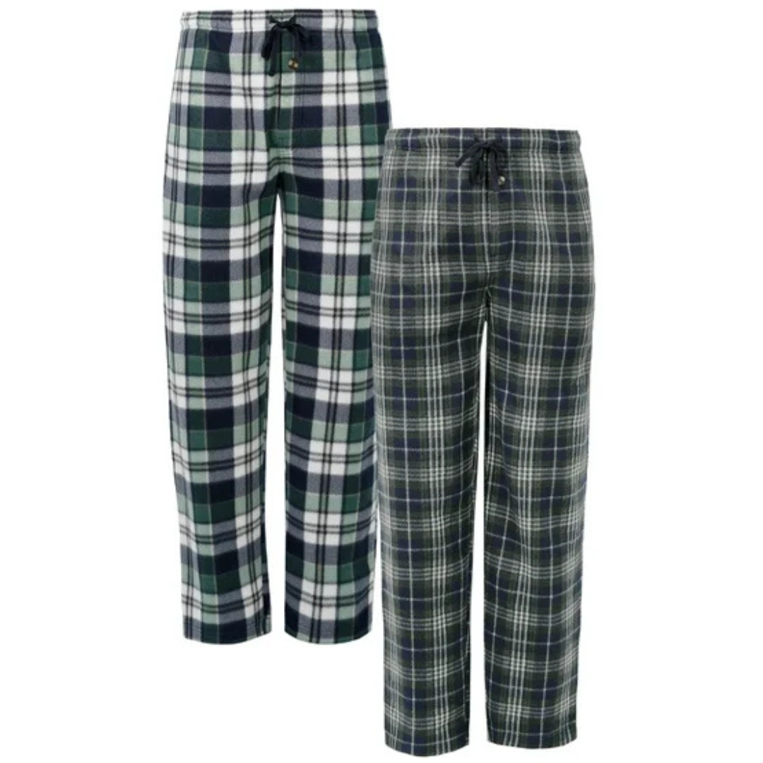 2-Pack Fruit Of The Loom Men's Plaid Fleece Pajama Pants (4 Color Options; Limited Sizes)