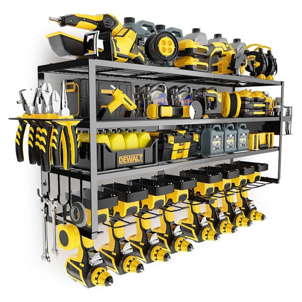 4 Layers Large Power Tool Organizer Wall Mount (7.87"D x32.65"Wx17.72"H)