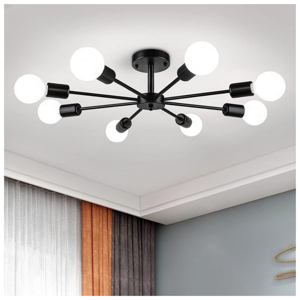 8-Lights Modern Semi Flush Mount Ceiling Light Chandelier