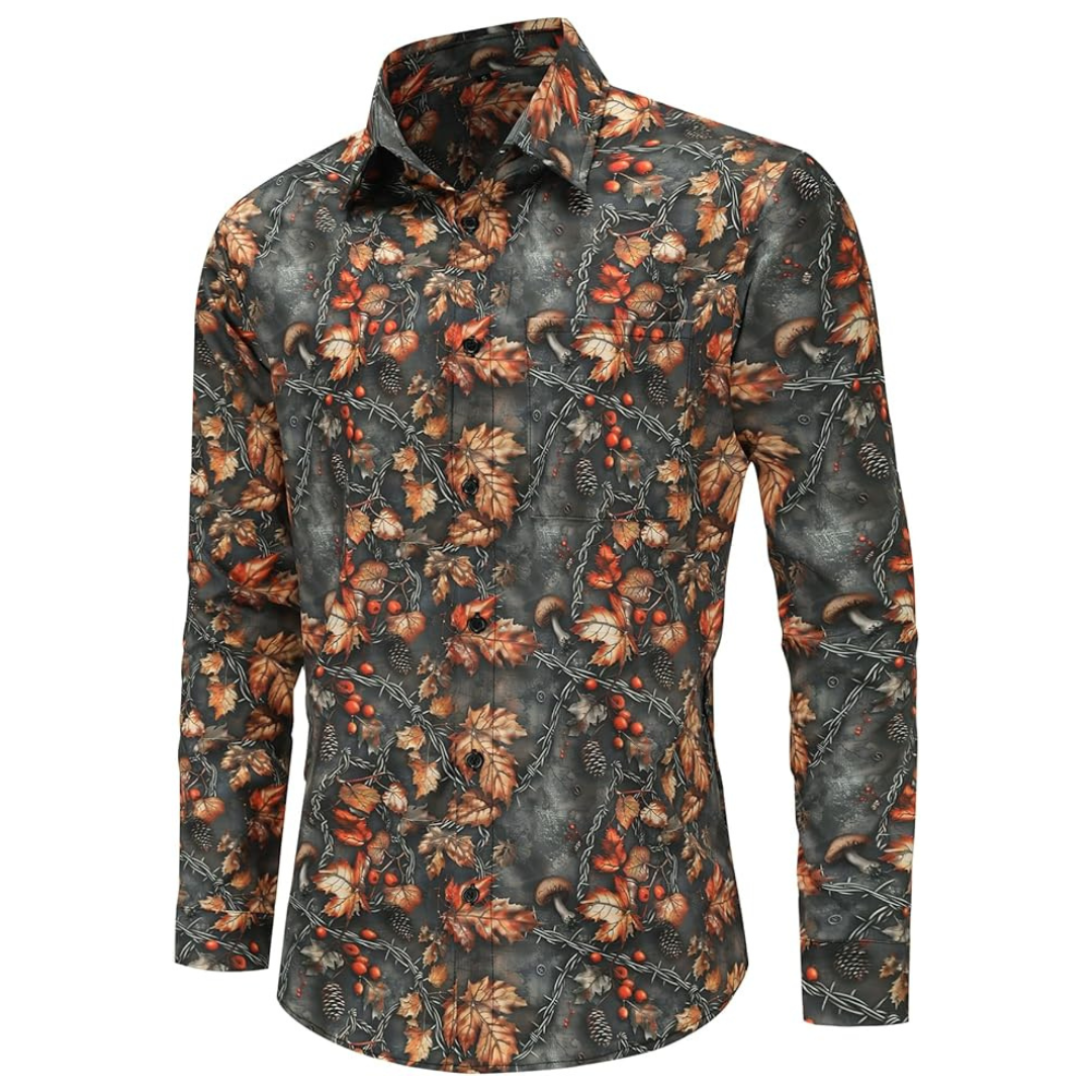 Mens Novelty Long Sleeve Button Down Shirts