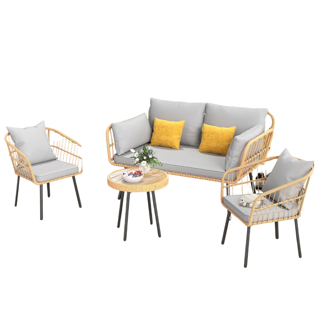 4-Piece Yitahome All-Weather Wicker Patio Furniture Set