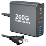 260W 7-Port USB-C GaN 3 Wall Charger Adapter