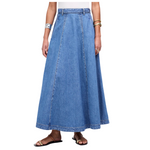Madewell Midi Skirt In Robertson Wash: Airy Denim Edition