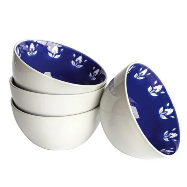 4-Pack 28-Oz Sofia Indigo Stoneware Round Bowls