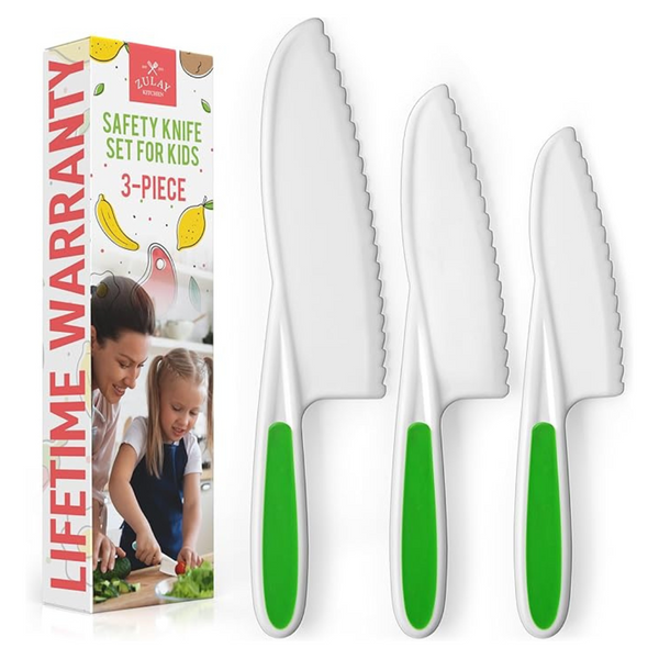 3-Piece Zulay Kids Nylon Perfect Starter Knife Set For Little Hands