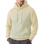 Men's Hooded Casual Long Sleeve Fleece Waffle Sweatshirt