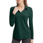 Women's Long Sleeved Sport Activewear V-Neck Top (Various)