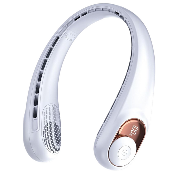 Tunise Rechargeable Twistable Portable Neck Fans With LED Display, 360° Cooling