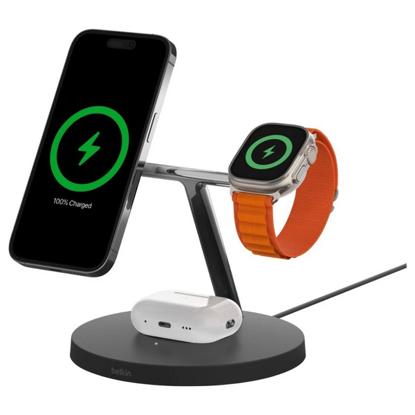 Belkin BoostCharge Pro 15W 3-In-1 Wireless MagSafe Charging Stand