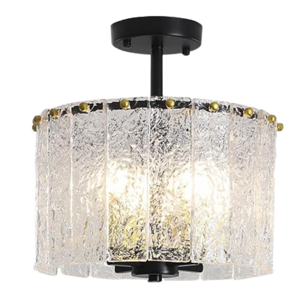 Koofreddo 12.5" Drum Modern Farmhouse Crystal Chandeliers