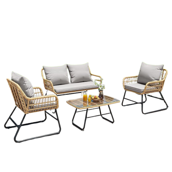 4-Piece All-Weather Patio Furniture Wicker Bistro Set