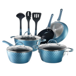 11Pc Non Stick Pots & Pans Set With Ceramic Coating Ergonomic Handles
