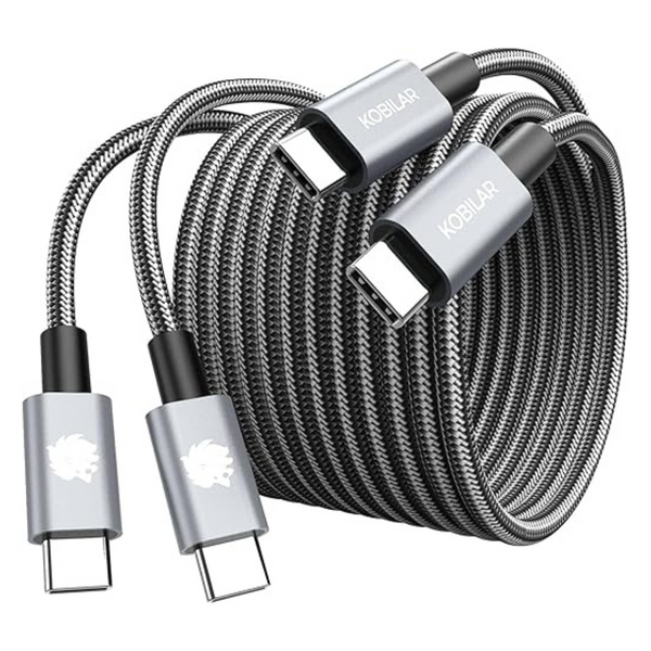 2-Pack 6-Ft Kobilar 240W USB-C To USB-C Fast Charging High Speed Cable