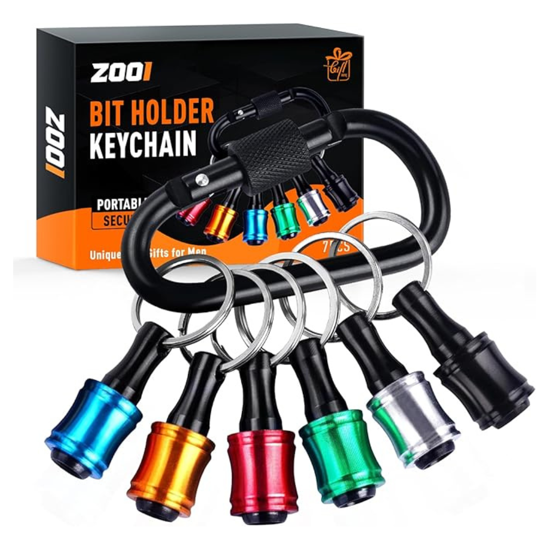 6-Piece Screwdriver Drill Bit Holder Keychain