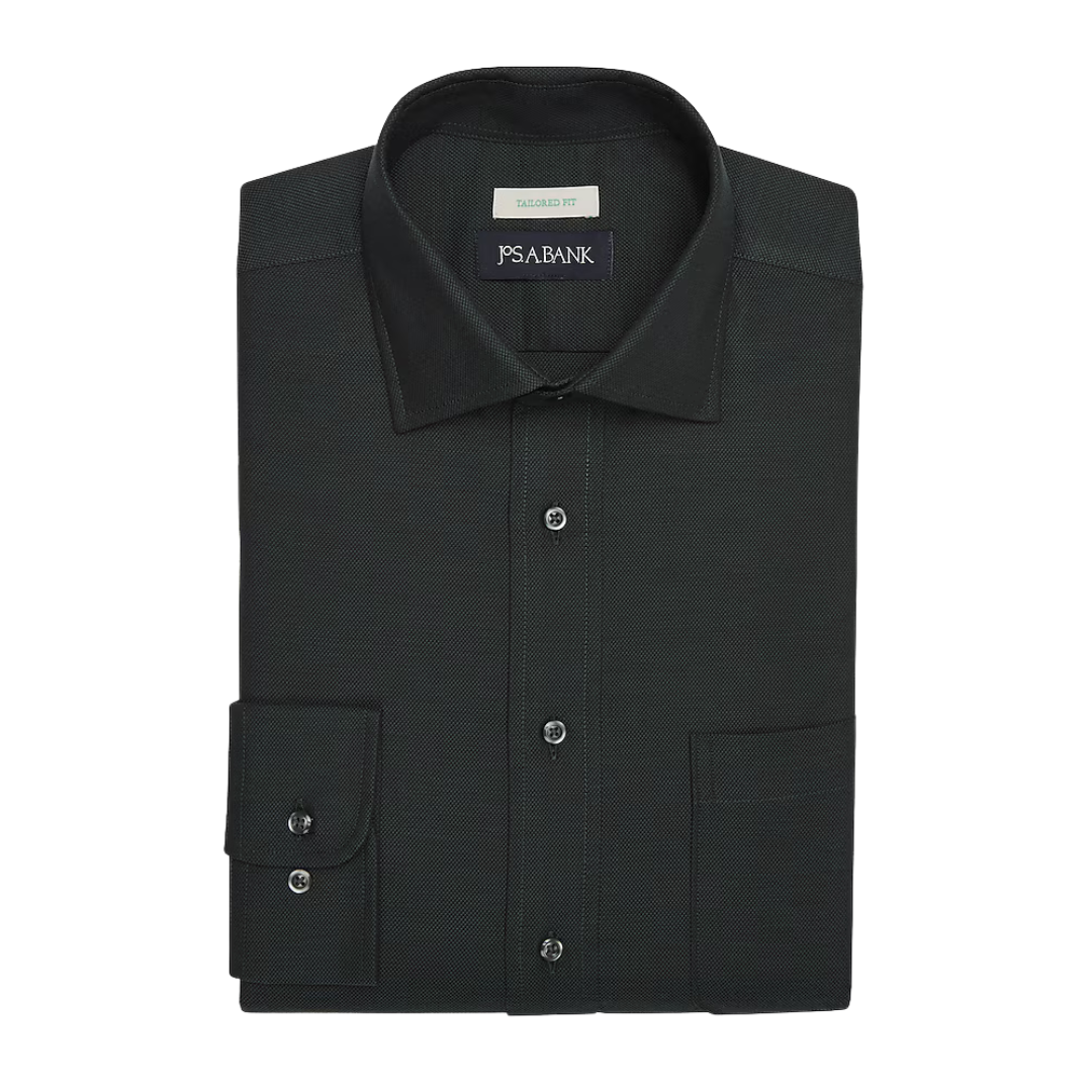 Jos. A. Bank Tailored Fit Textured Solid Dress Shirt