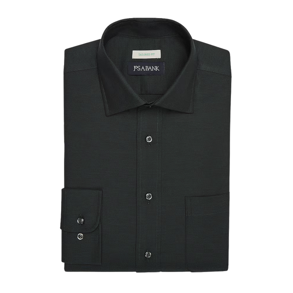 Jos. A. Bank Tailored Fit Textured Solid Dress Shirt