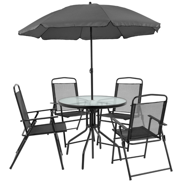 6-Piece EMMA + OLIVER Black Patio Garden Set