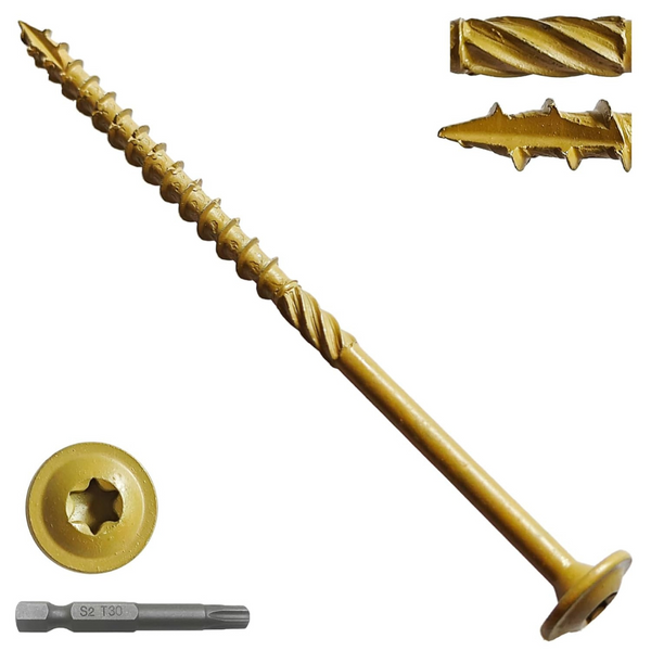 40-Piece 14" x 3" Inch Structural Wood Screws With T30 Star Bit