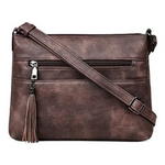 Women's Lightweight Soft Leather Crossbody Handbags (Vintage Coffee)