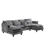 110" Oversized U Shaped Sectional Couch With Deep Seat