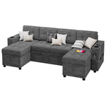 Idealhouse U-Shaped Couches With Reversible Storage Chaises