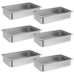 6-Pack GarveeTech Full-Size 4" Deep Steam Table Pans (Stainless Steel)