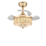 30" Crystal Fandelier Ceiling Fan W/ LED Lights & 3-Color Temperatures