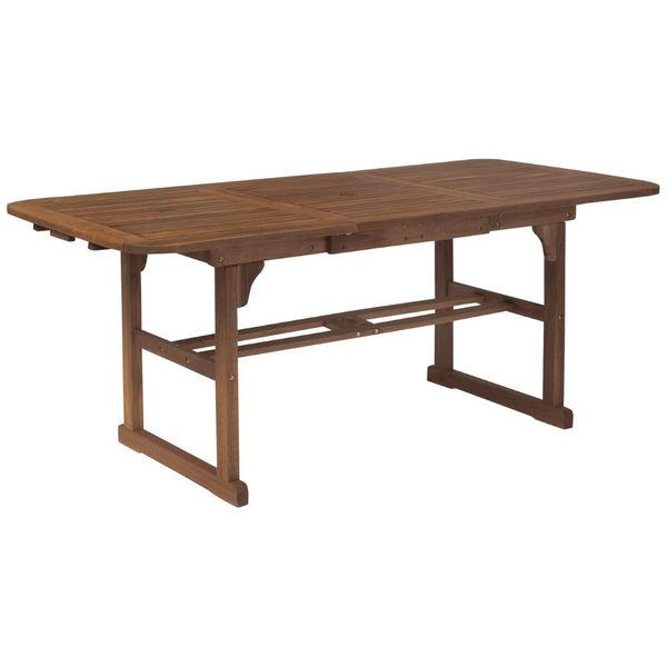 Walker Edison Maui Modern Solid Acacia Wood Slatted Patio Dining Table (78 Inch)