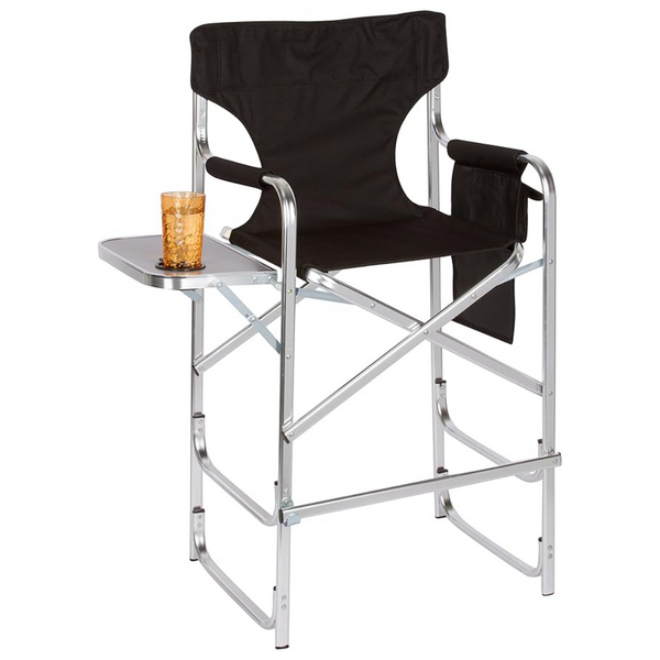 Trademark Innovations Aluminum Director Chair (Black)