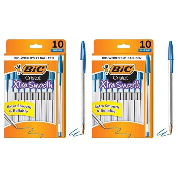 20-Count (2 x 10ct) BIC Cristal Xtra Smooth Ballpoint Pen (1.0mm)