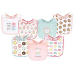 7-Pack Hudson Baby Unisex Baby 100% Cotton Bibs (Sweetest Cupcake)
