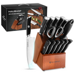 15-Piece Haushof Stainless Steel Kitchen Knife Set With Block