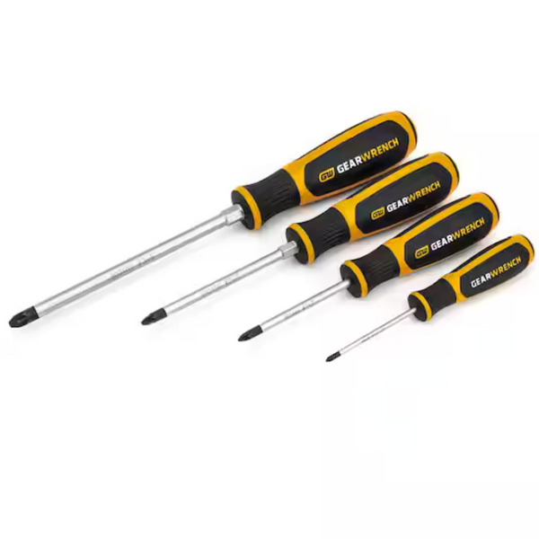 4-Piece Gearwrench Pozidriv Dual Material Screwdriver Set