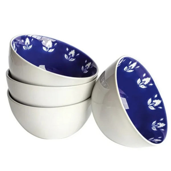 4-Pack 28-Oz Sofia Indigo Stoneware Round Bowls