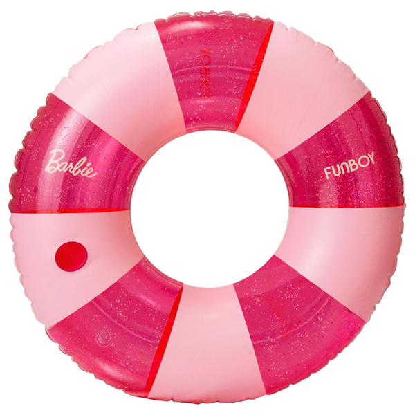 Funboy Barbie Vintage Stripe Glitter Tube Ring Pool Float