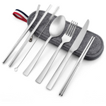 8-Piece E-far Matte Travel Silverware Utensils Set