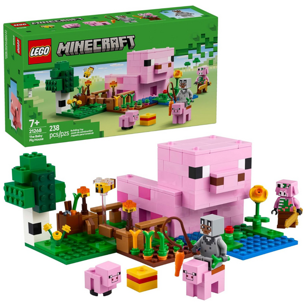 LEGO Minecraft The Baby Pig House Toy Figures And Playset