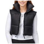 Women's Cropped Puffer Lightweight Padded Gilet Vest