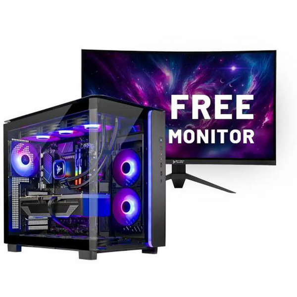 Skytech King 95 Gaming Desktop (Ryzen 7 7800X3D / 32GB RAM / 1TB SSD / 16GB RX 7800 XT) + Skytech 27" Curved Gaming Monitor