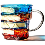 Artistic Book Stack Glass Coffee Mug