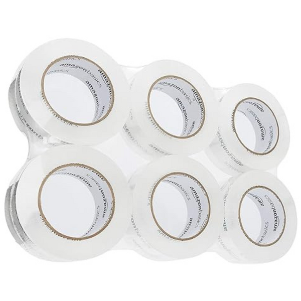 Amazon Basics Strong Plastic Adhesive Packaging Tape (6-Pack)