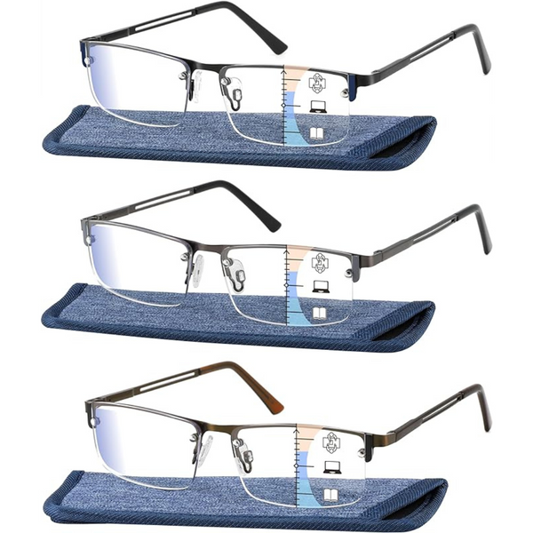 3-Pack Progressive Bifocal Multifocal Reading Glass