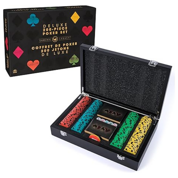 200-Piece Spin Master Deluxe Poker Set In Wooden Storage Case