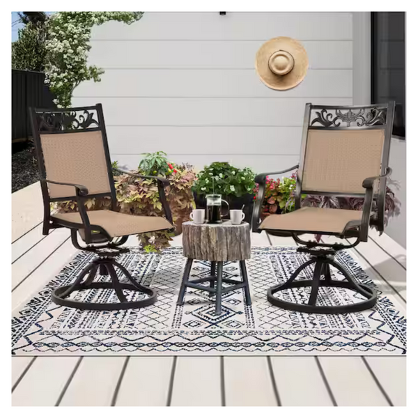MIRAFIT Patio Aluminum Swivel Outdoor Dining Chairs