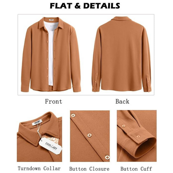 Men's Button Down Long Sleeve Textured Shirts