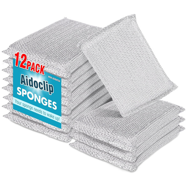12 Pack Steel Kitchen Scrubbing Sponges