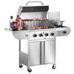 Electactic 4-Burner 42000 BTU Propane Grill with Side Burner (Stainless Steel)