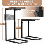 Couch Arm Table-Adjustable Height with Storage Baskets