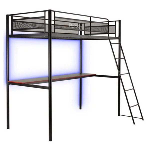 X Rocker Twin Size HQ Gaming Bunk Bed W/ LED Lighting